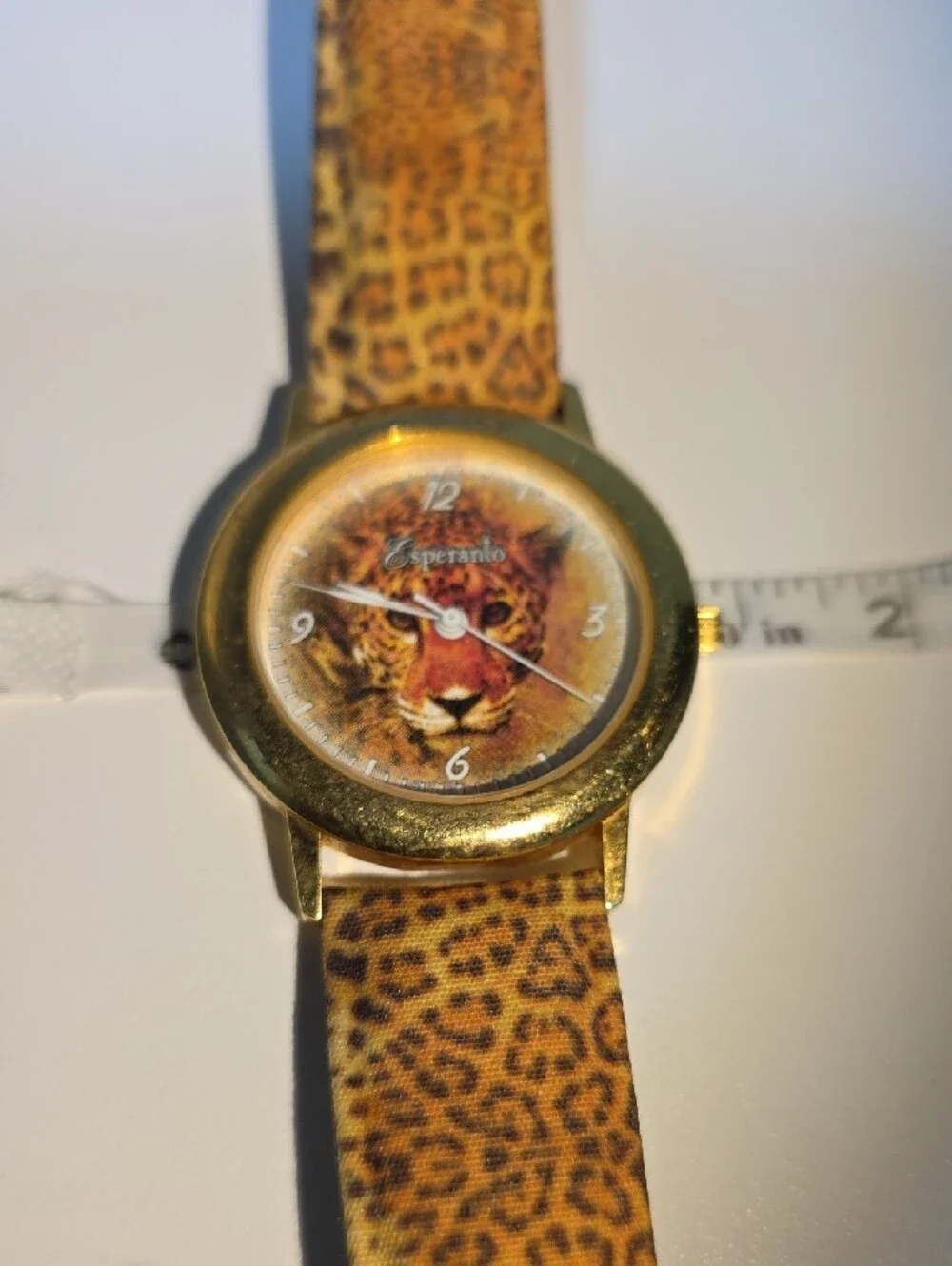 Leopard Print Gold-Tone Women's Watch